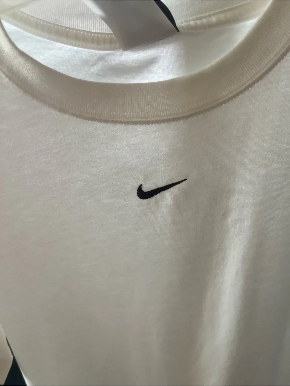 Nike White Short Sleeve Tee with Black Swoosh